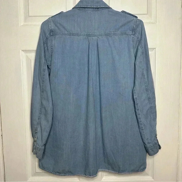 Honey Belle Tencel Shirt Button Up Collared Front Pocket Size Small - Picture 12 of 16